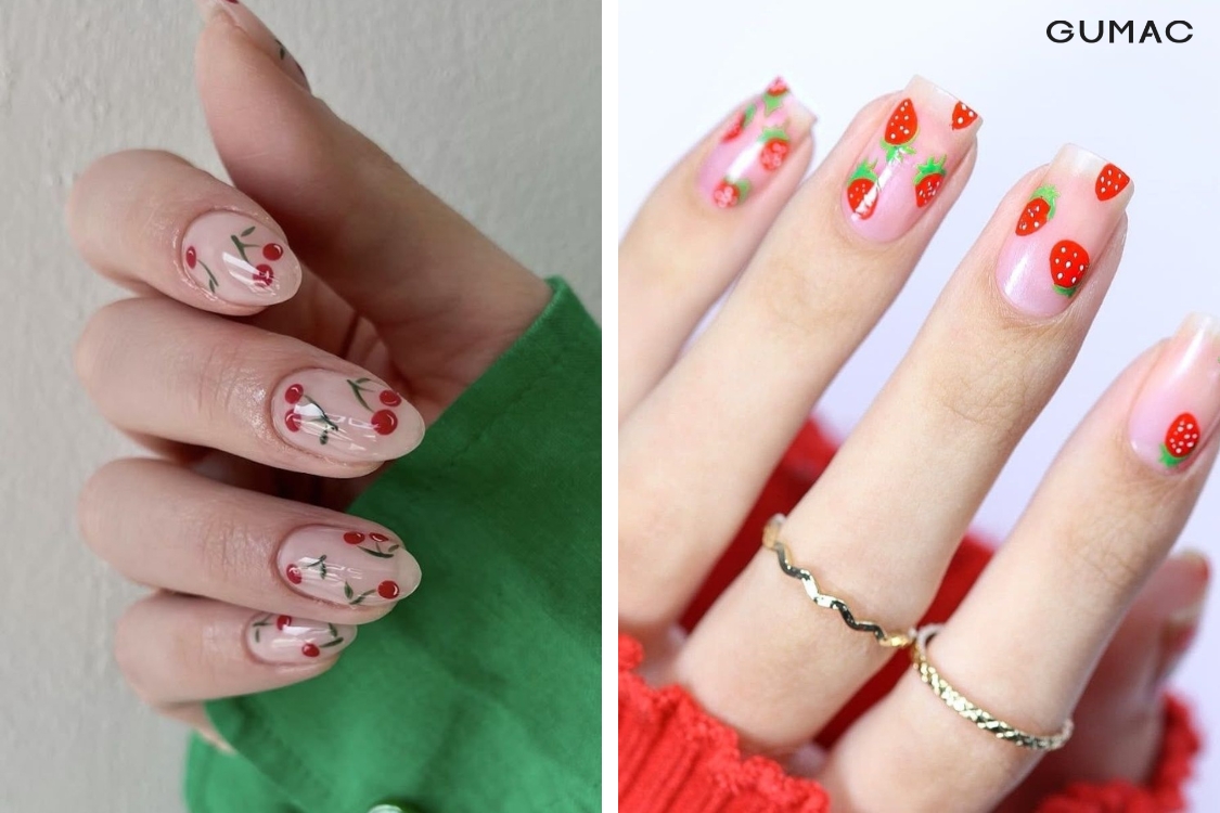 mau nail trai cay mini xinh xan