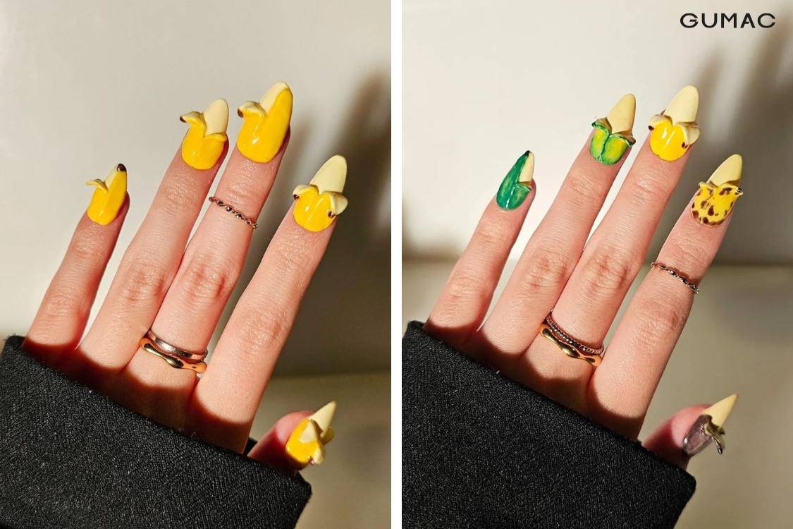 mau ve nail trai chuoi dep