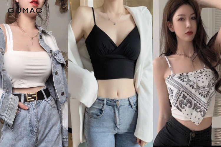 Áo croptop hai dây ao croptop hai day