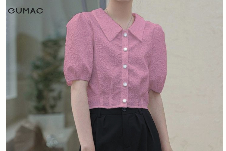 Kiểu áo croptop tay phồng dễ thương kèm nút cài kieu ao croptop tay phong de thuong kem nut cai