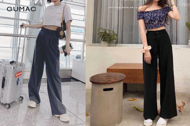 Phối áo croptop nữ công sở cùng dáng quần ống suông phoi ao croptop nu cong so cung dang quan ong suong