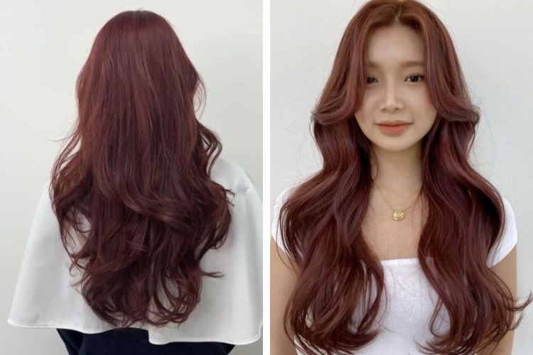 nhuộm tóc màu đỏ rượu vang