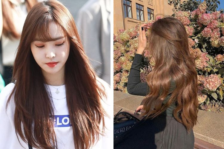 nhuộm tóc màu nâu hạt dẻ xinh xắn