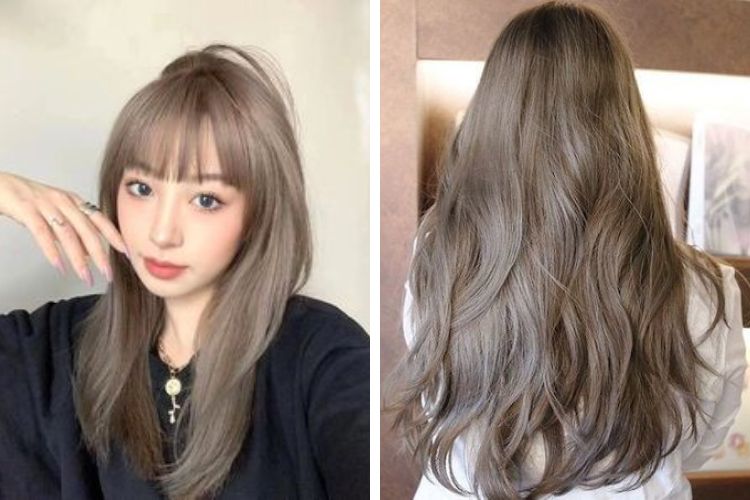 nhuộm tóc màu nâu trà sữa đẹp