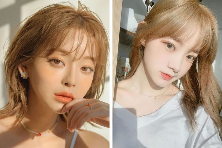 nhuộm tóc màu nâu vàng cho nữ