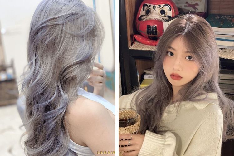 nhuộm tóc màu xám 