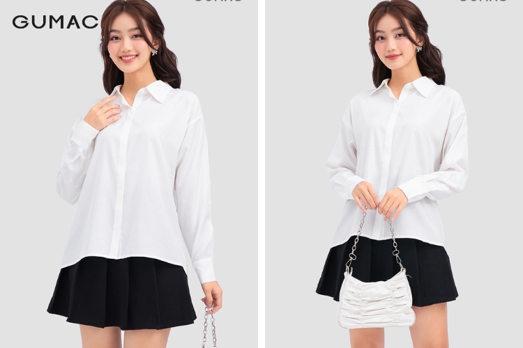 Thời trang oversize cùng chân váy