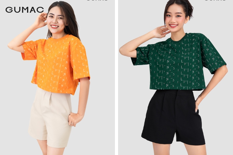 Mix quần short ngắn với áo oversize nữ