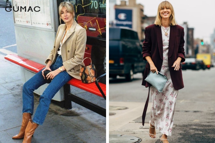 Mặc đồ theo parisian style với áo khoác form rộng thanh lịch