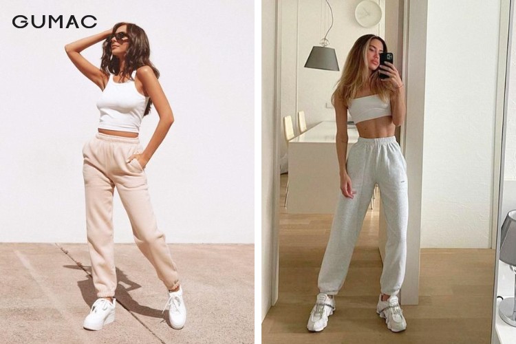 Năng động với áo croptop 2 dây và quần jogger nữ Năng động với áo croptop 2 dây và quần jogger nữ