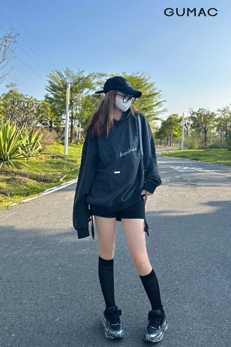 Ao hoodie phoi quan short