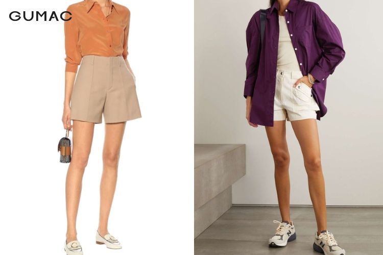 áo sơ mi và quần short kaki Hàn Quốc