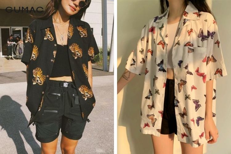 áo sơ mi và quần short dễ thương