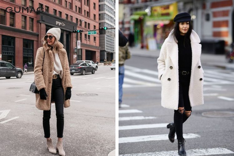 Mặc áo khoác lông, quần jean cùng boot sành điệu