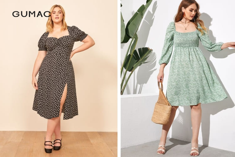 Váy đầm họa tiết cho nàng bigsize