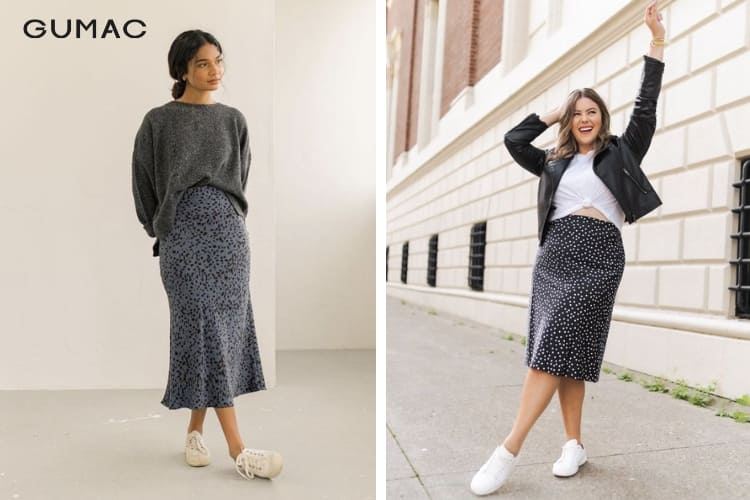 Cách phối đồ cho người hơi mập cùng váy maxi