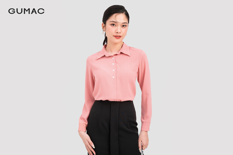 Phối váy xẻ tà với áo sơ mi