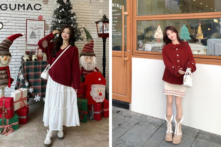 phoi do concept chup anh noel kieu han quoc nu tinh va am ap