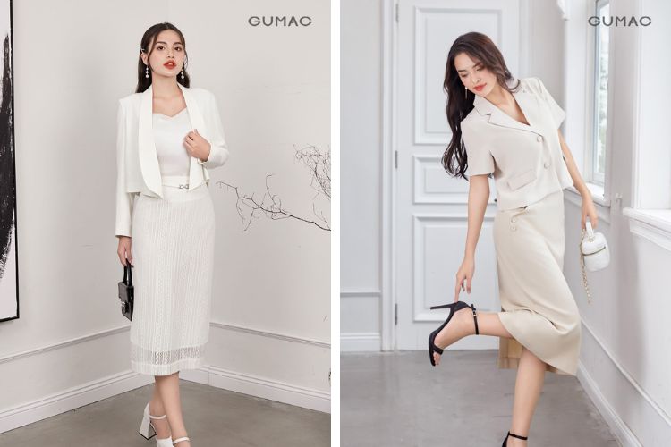 Áo blazer phối cùng chân váy