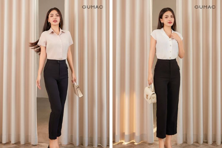 Phối áo sơ mi với quần tây