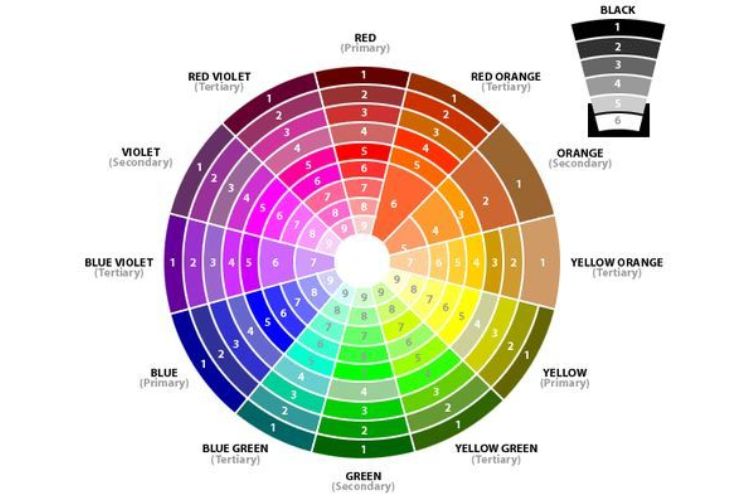 Phối theo bảng màu sắc bánh xe màu sắc