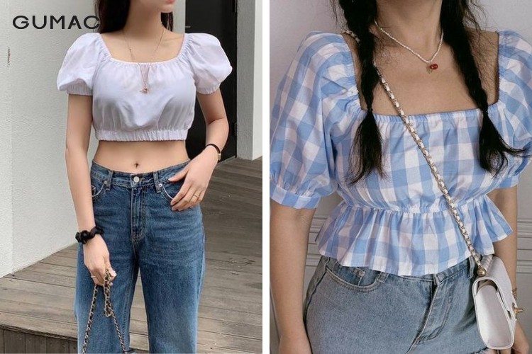 Áo croptop tay ngắn form rộng