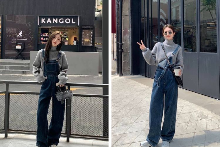 áo cổ lọ với yếm