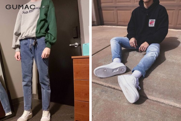 Áo nỉ với quần dài form slim fit Áo nỉ với quần dài form slim fit