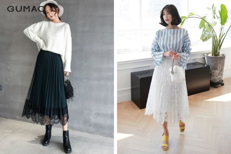 Chân váy lưới cách tân nữ CHAANG May sẵn váy mặc áo dài 3 lớp TUHU xòe đẹp  | Shopee Việt Nam