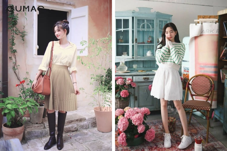 phối đồ với chân váy tutu dáng ngắn