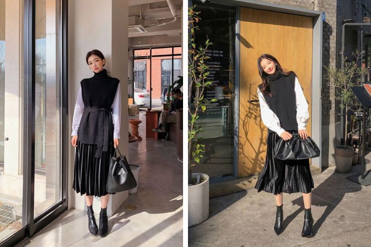 Chân váy xếp ly nhỏ, chân váy tennis dáng ngắn phong cách Hàn Quốc có quần  lót trong, màu đen, trắng | Shopee Việt Nam