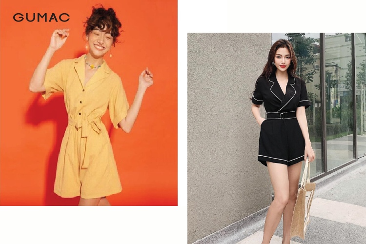 Jumpsuit cổ vest