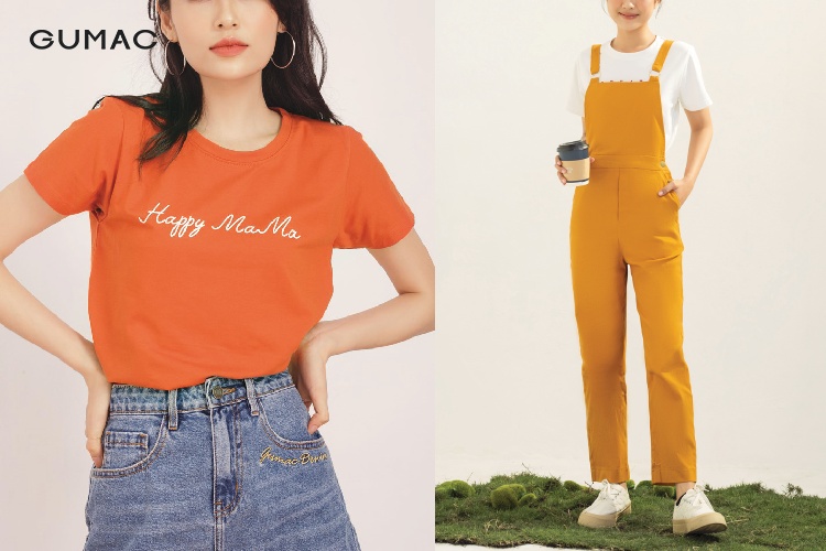 Mix jumpsuit cùng áo thun