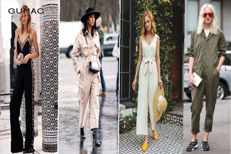 Phối giày dép với jumpsuit ngắn Phối giày dép với jumpsuit ngắn