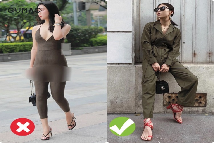 Không nên mặc jumpsuit quá bó sát Không nên mặc jumpsuit quá bó sát