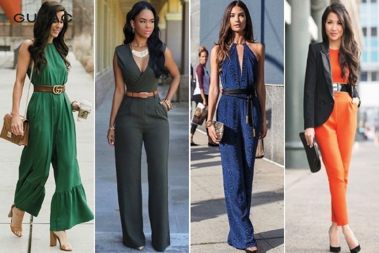 Phối thắt lưng với jumpsuit ngắn Phối thắt lưng với jumpsuit ngắn