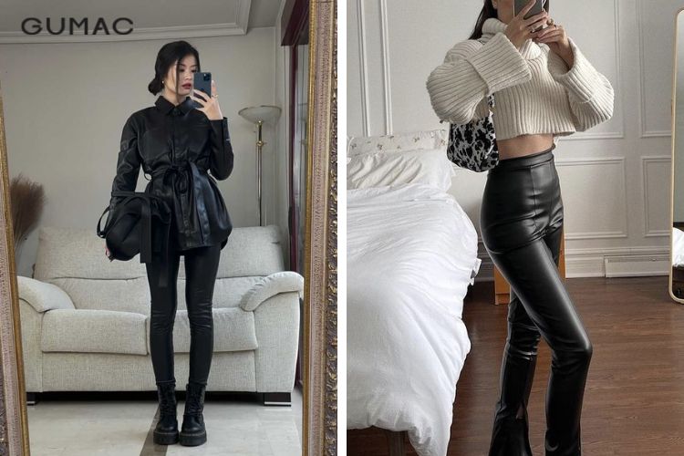 Cách phối đồ với quần da