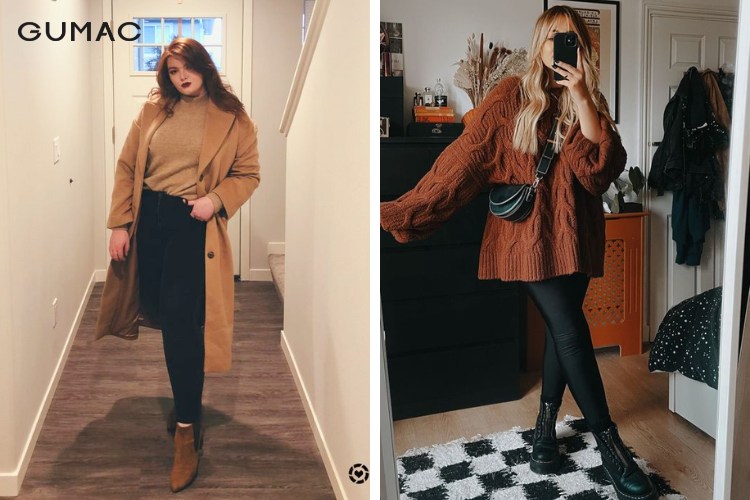 Người béo mặc quần legging với áo form dài