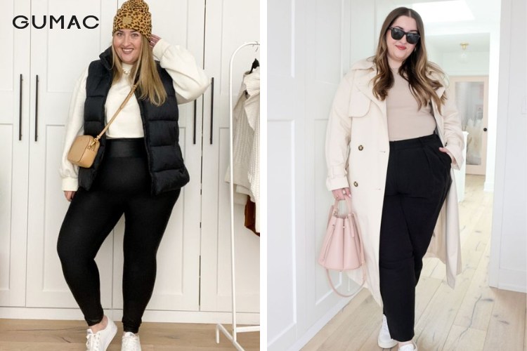 Phối đồ với quần legging dài cho nữ béo