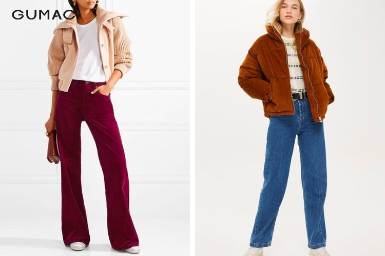 Quần nhung tăm phối áo bomber