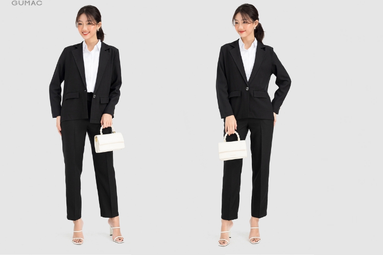 Áo blazer phối cùng quần tây&nbsp;