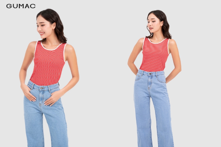 Áo phông mix quần jeans&nbsp;