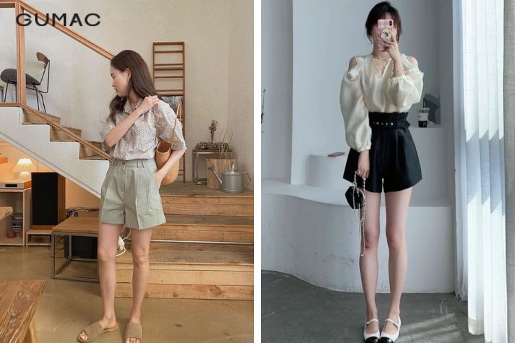Túi đeo chéo + Áo kiểu + Quần short