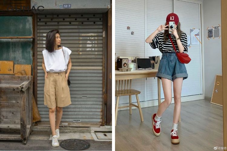 Túi đeo chéo + Áo thun + Quần short