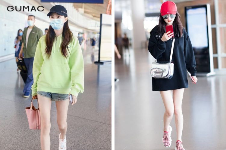 Túi đeo chéo + Hoodie + Quần short