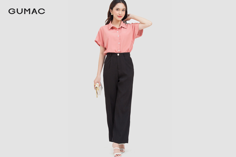 Quần tây nữ baggy ống rộng Quần tây nữ baggy ống rộng
