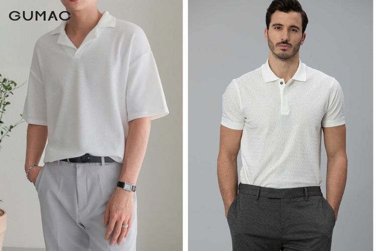 Quần xám phối áo polo trắng nam Quần xám phối áo polo trắng nam