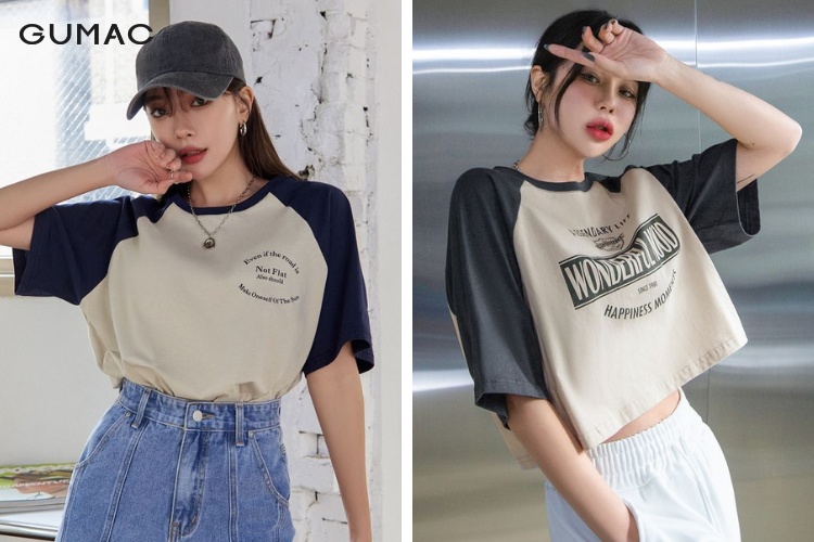 Raglan shirt tay ngắn Raglan shirt tay ngắn