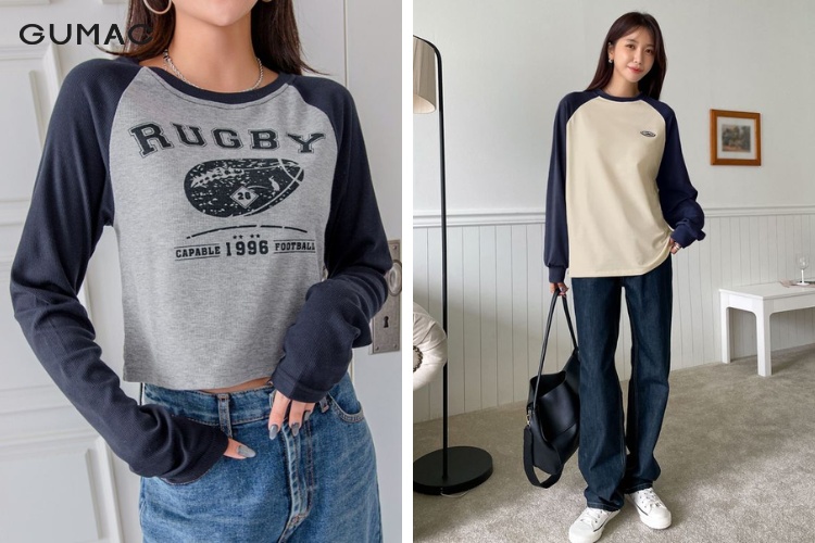 Thời trang áo raglan cùng quần jean dài thanh lịch Thời trang áo raglan cùng quần jean dài thanh lịch
