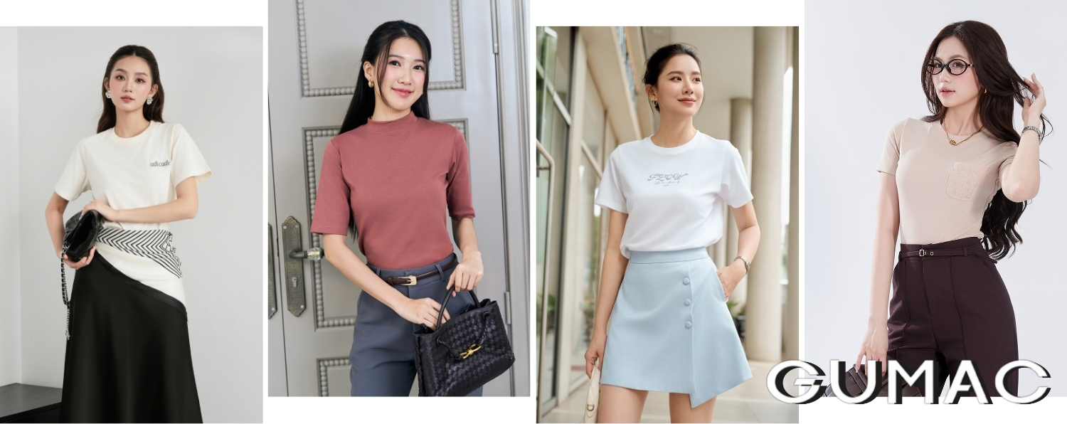 top ao thun nu ban chay tai showroom gumac tien giang